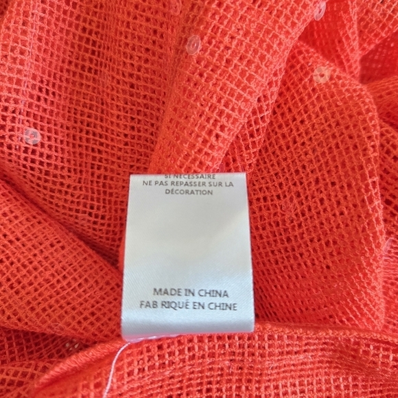 New Solid & Striped The Sequined Samar Coral Red Mesh Beach Swim Cover-Up NWT XS - Picture 12 of 12